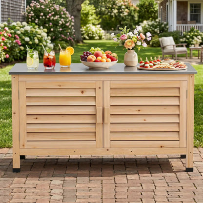Outdoor Storage Cabinet With Stainless Countertop