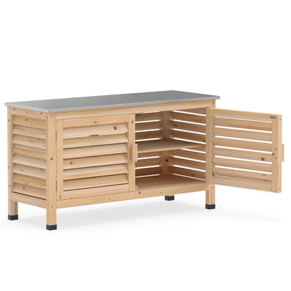 Outdoor Storage Cabinet With Stainless Countertop