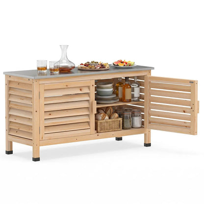 Outdoor Storage Cabinet With Stainless Countertop