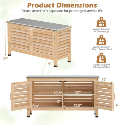 Outdoor Storage Cabinet With Stainless Countertop
