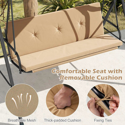 Two Person Patio Swing Chair with Canopy