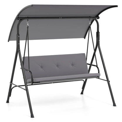 Two Person Patio Swing Chair with Canopy