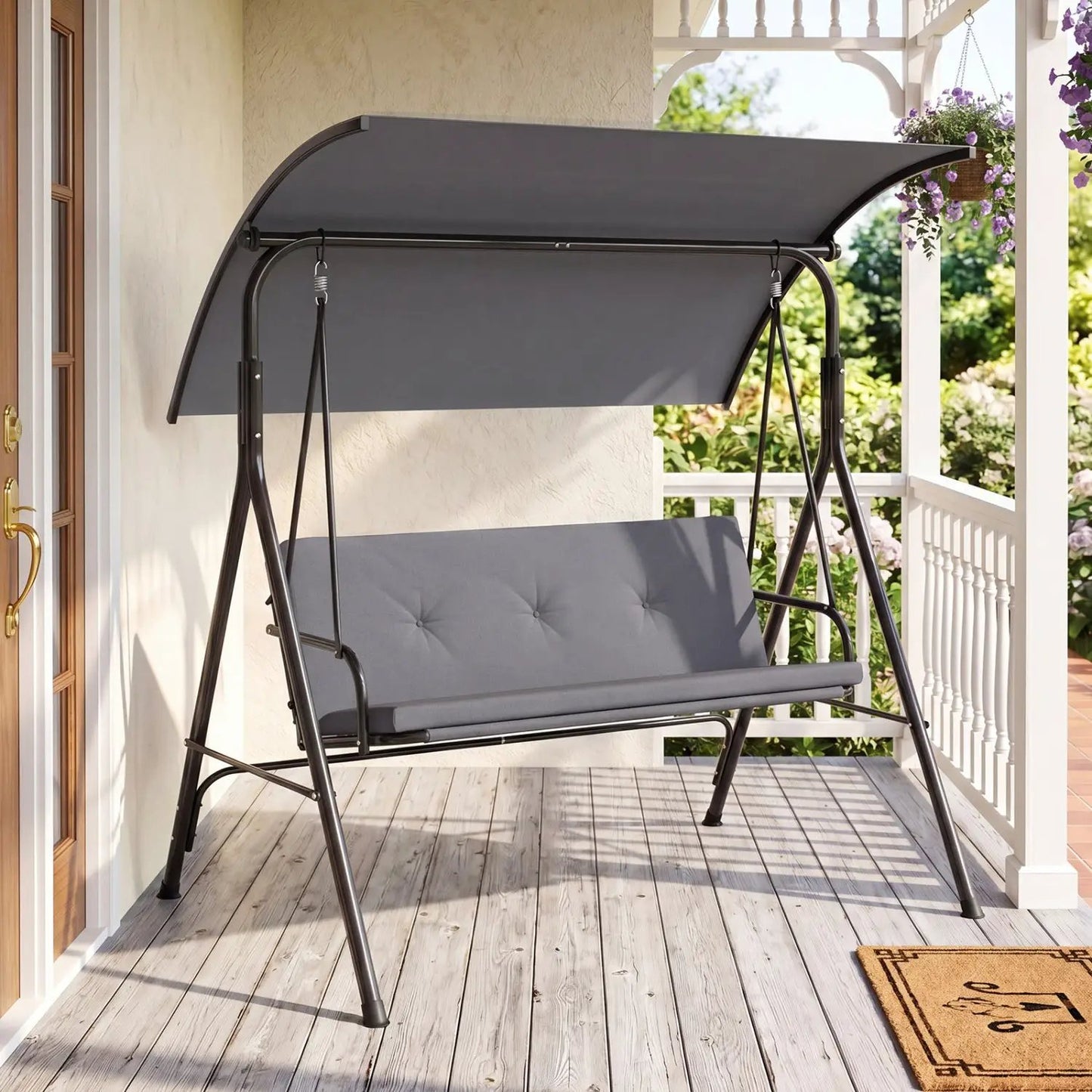 Two Person Patio Swing Chair with Canopy