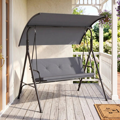 Two Person Patio Swing Chair with Canopy