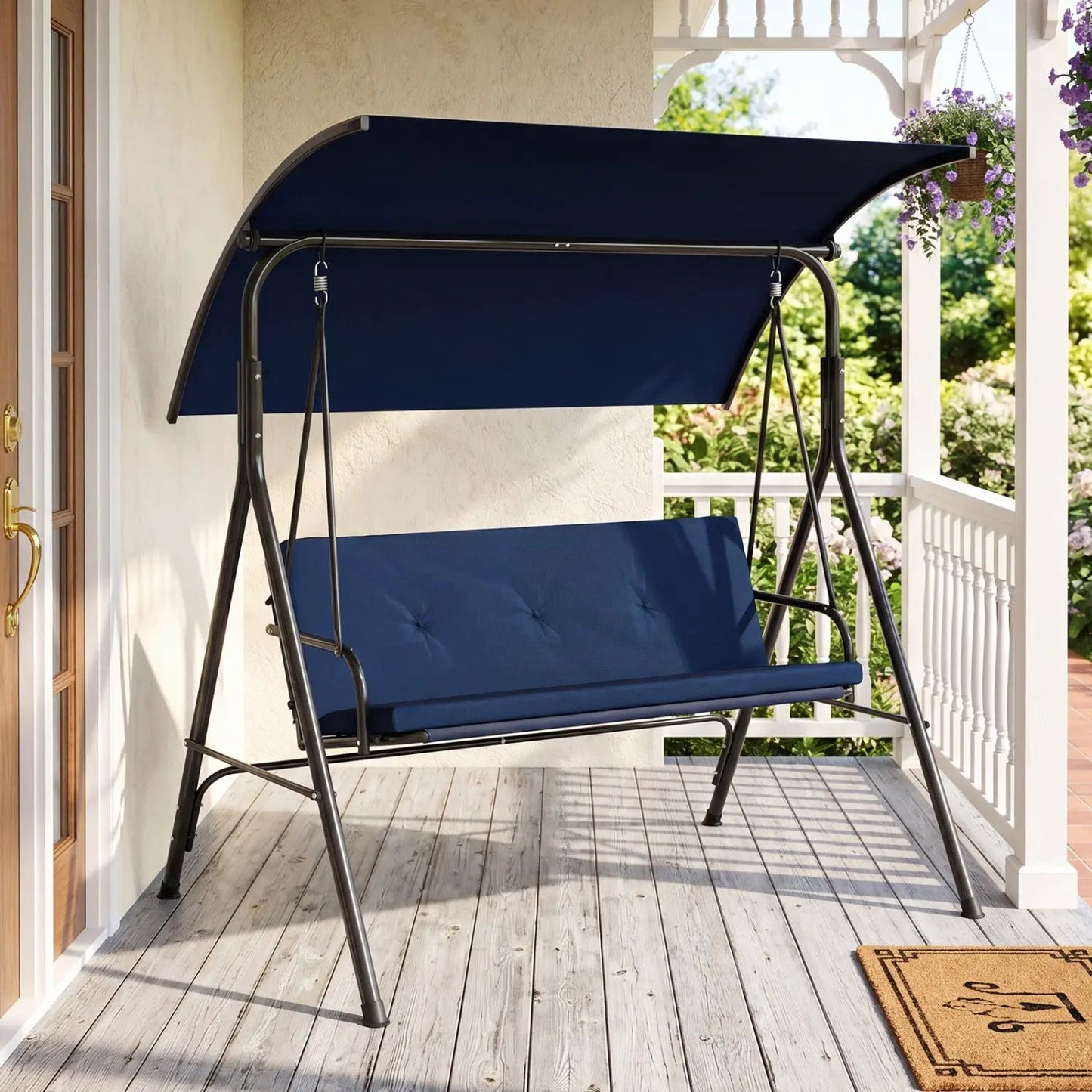 Two Person Patio Swing Chair with Canopy