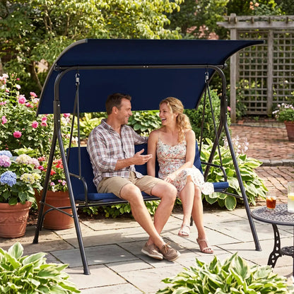 Two Person Patio Swing Chair with Canopy