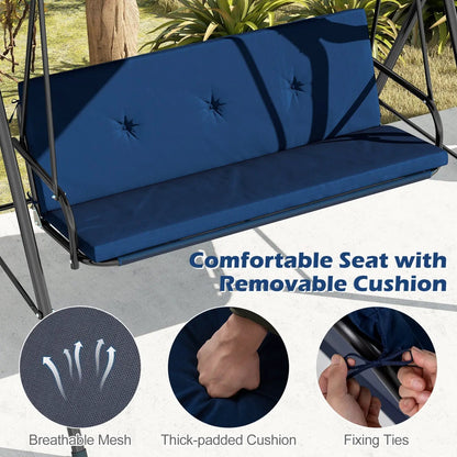 Two Person Patio Swing Chair with Canopy