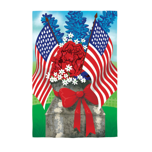Patriotic Bouquet Applique House Flag - Tampa Home & Garden Store