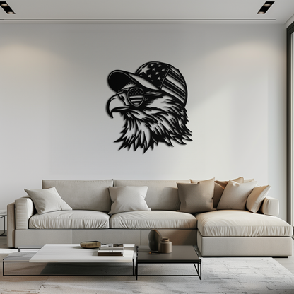 Patriotic Eagle Silhouette Metal Wall Art – Black Steel American Pride Decor- KAF493 - Tampa Home & Garden Store