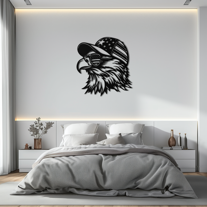 Patriotic Eagle Silhouette Metal Wall Art – Black Steel American Pride Decor- KAF493 - Tampa Home & Garden Store