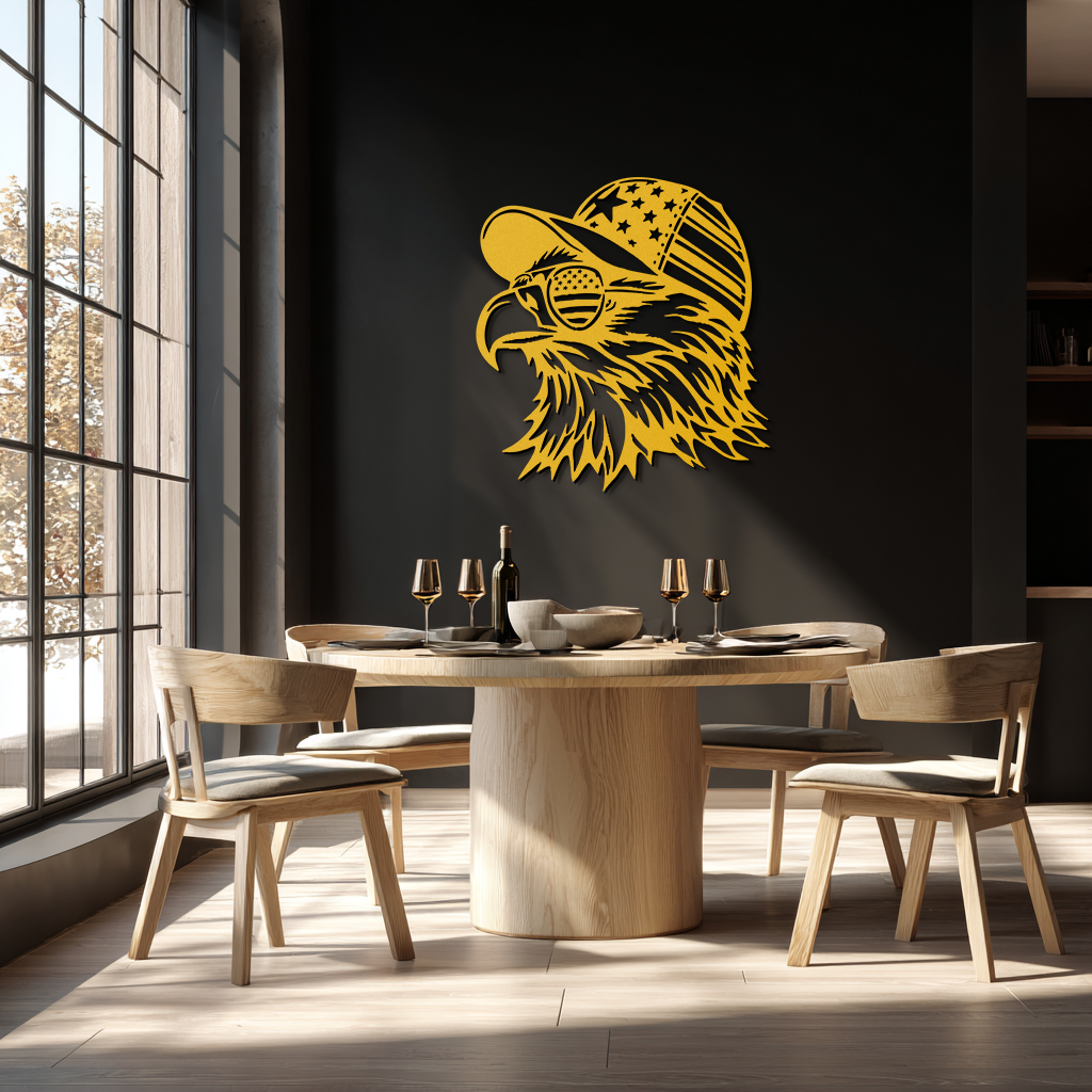 Patriotic Eagle Silhouette Metal Wall Art – Black Steel American Pride Decor- KAF493 - Tampa Home & Garden Store