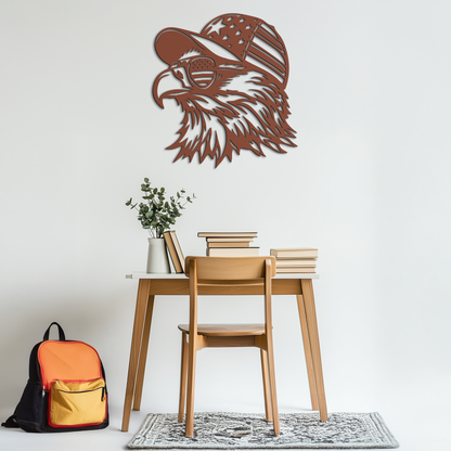 Patriotic Eagle Silhouette Metal Wall Art – Black Steel American Pride Decor- KAF493 - Tampa Home & Garden Store