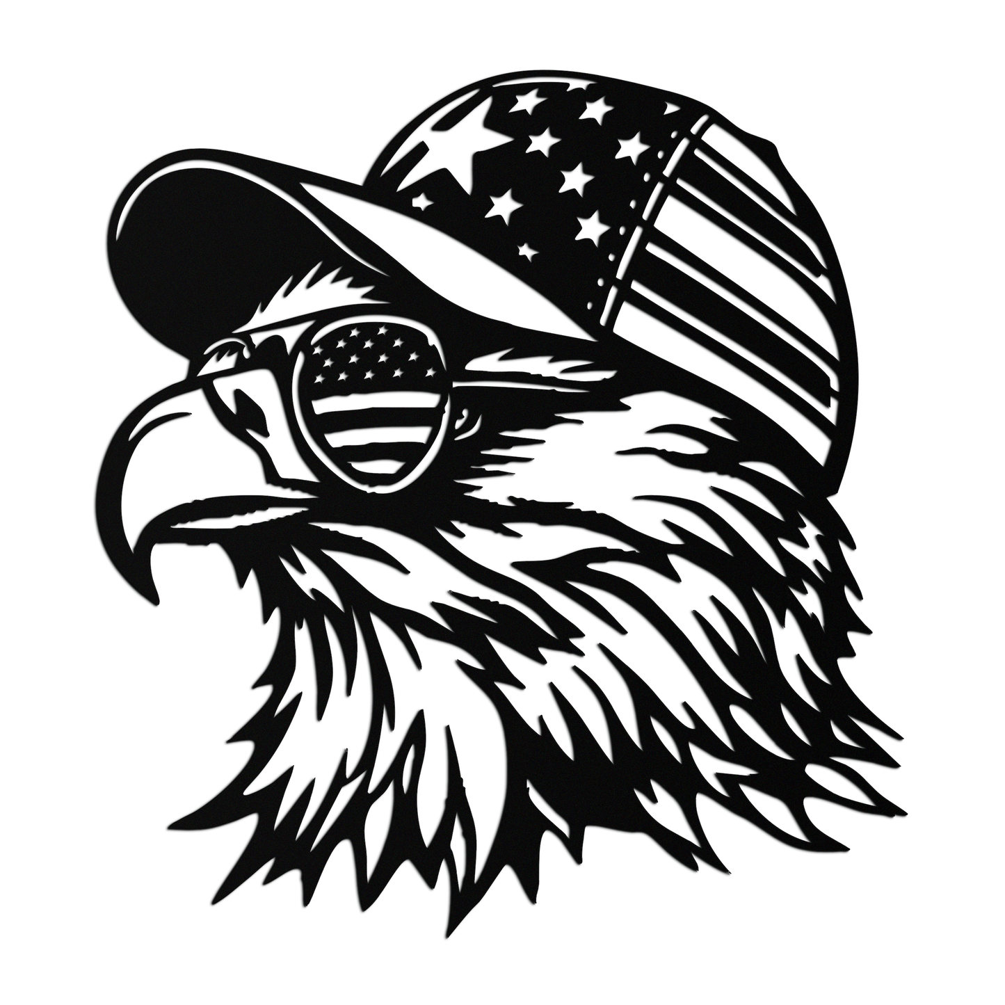 Patriotic Eagle Silhouette Metal Wall Art – Black Steel American Pride Decor- KAF493 - Tampa Home & Garden Store