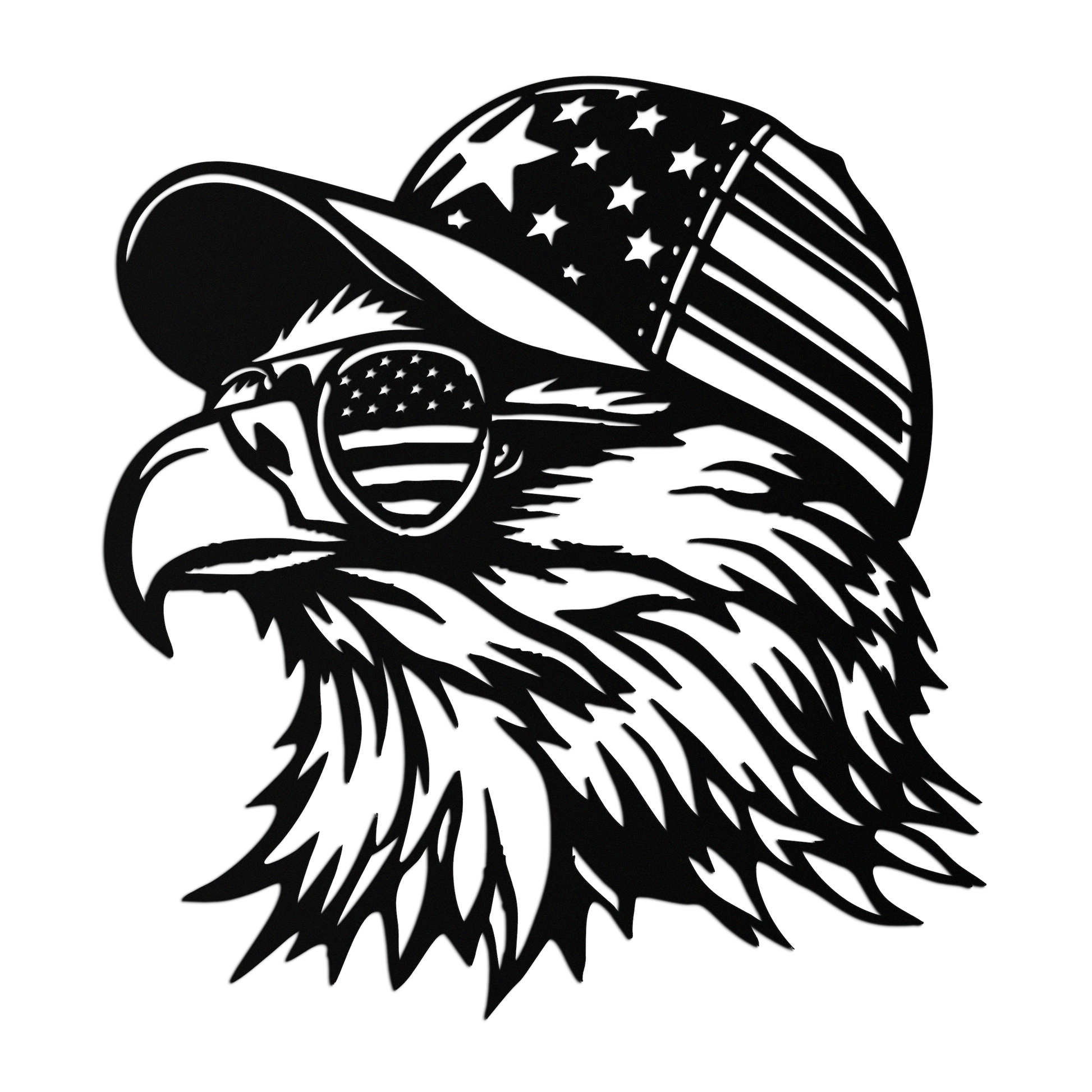 Patriotic Eagle Silhouette Metal Wall Art – Black Steel American Pride Decor- KAF493 - Tampa Home & Garden Store