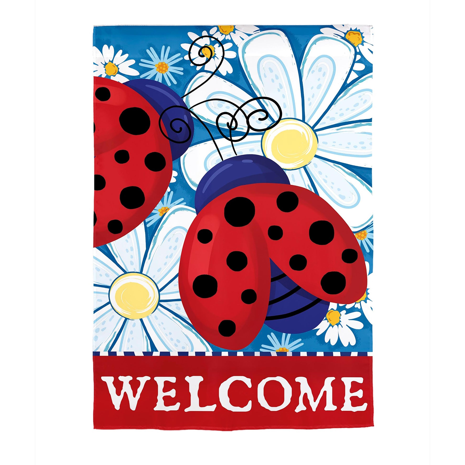 Patriotic Ladybugs Applique House Flag - Tampa Home & Garden Store