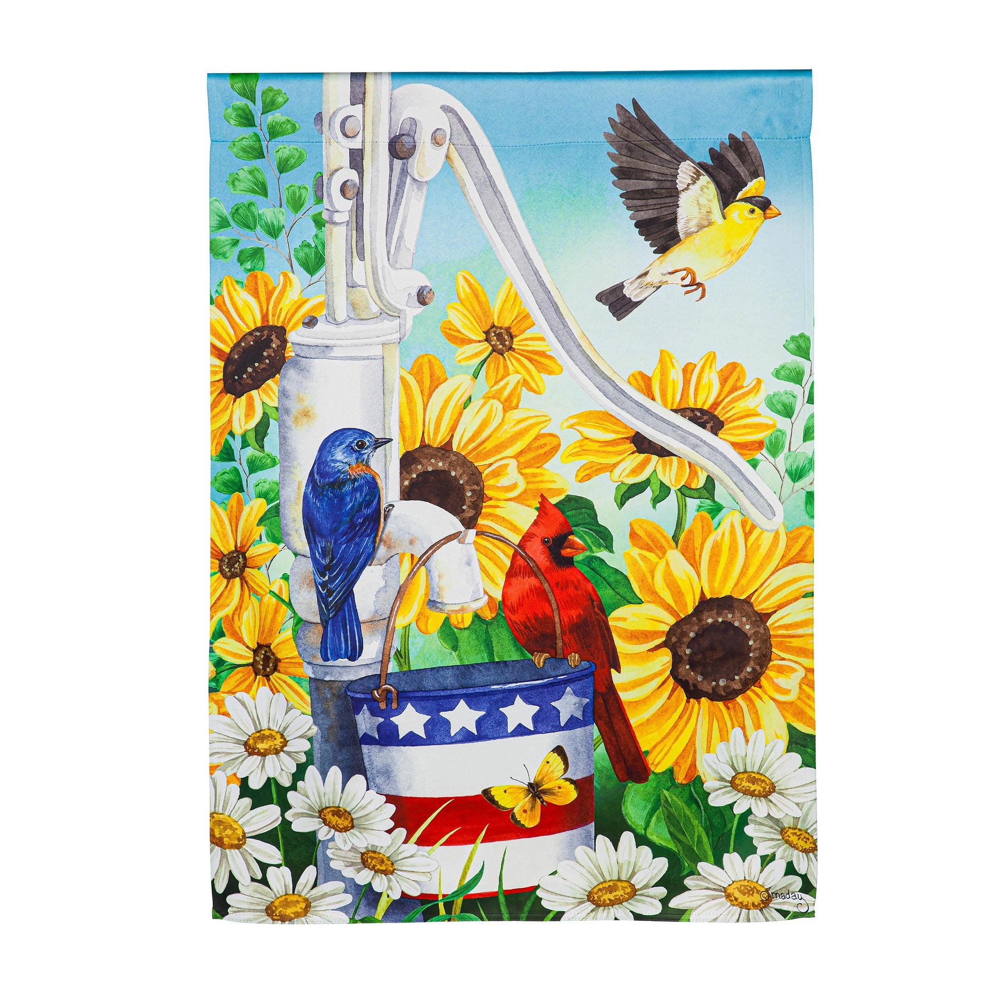 Patriotic Pump House Suede Flag - Tampa Home & Garden Store
