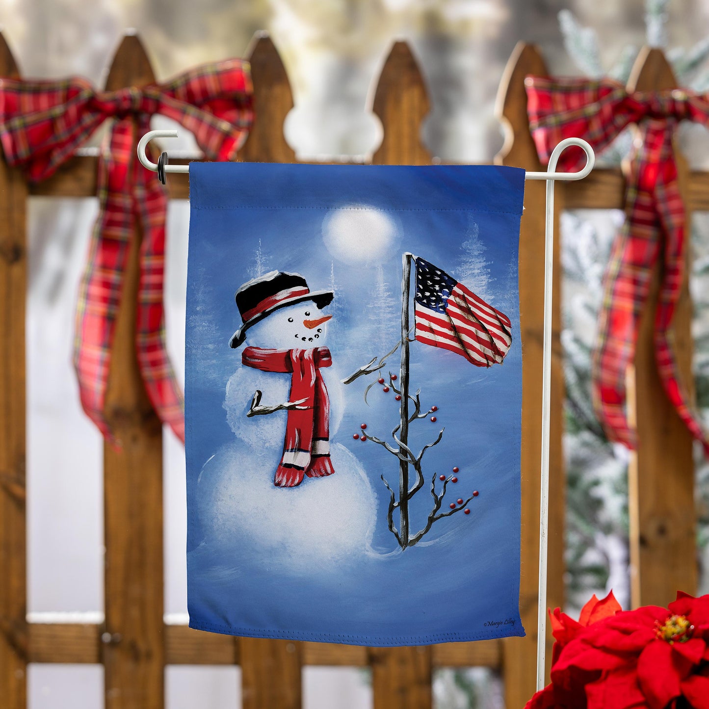Patriotic Snowman Suede Garden Flag - Tampa Home & Garden Store
