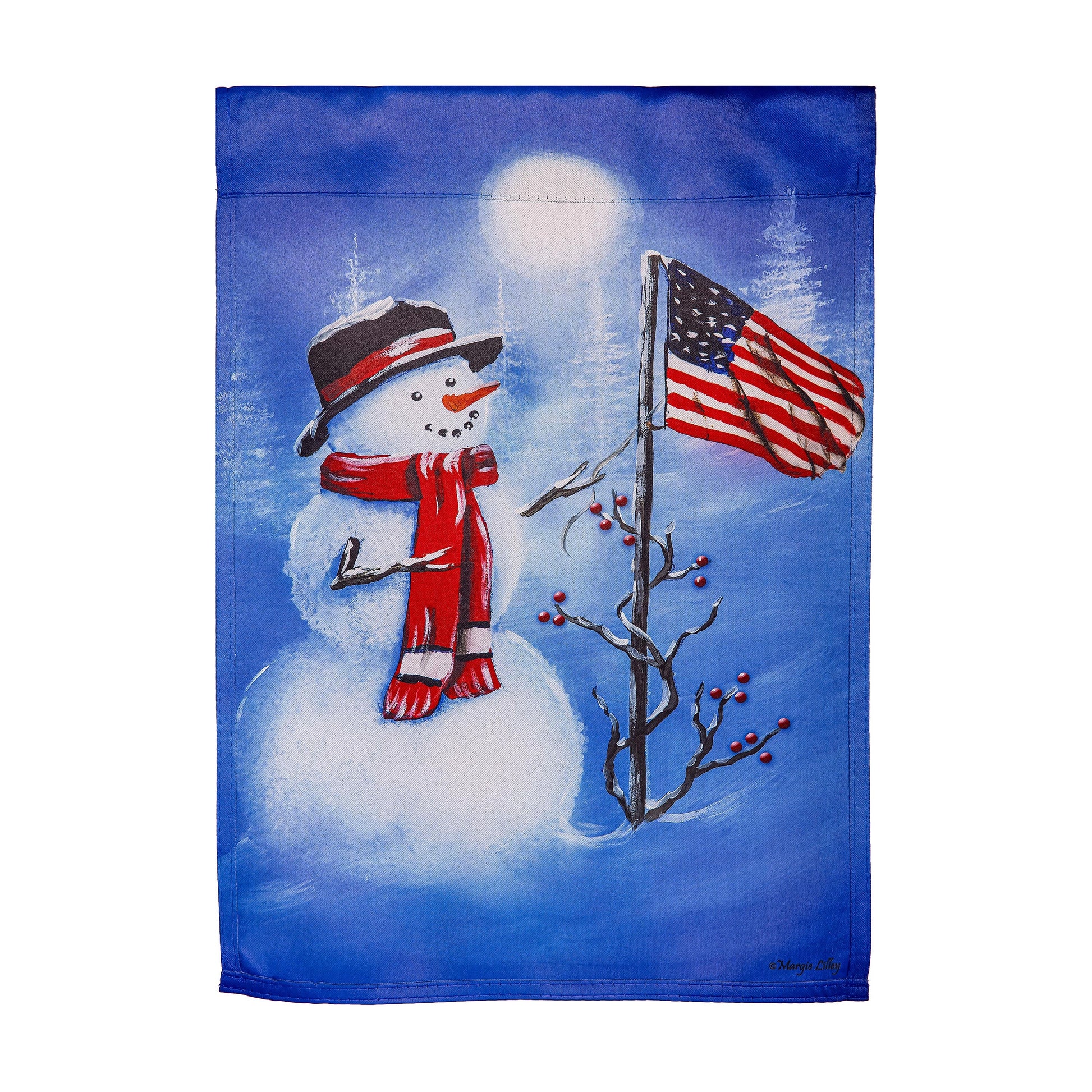 Patriotic Snowman Suede Garden Flag - Tampa Home & Garden Store