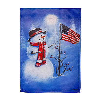 Patriotic Snowman Suede Garden Flag - Tampa Home & Garden Store