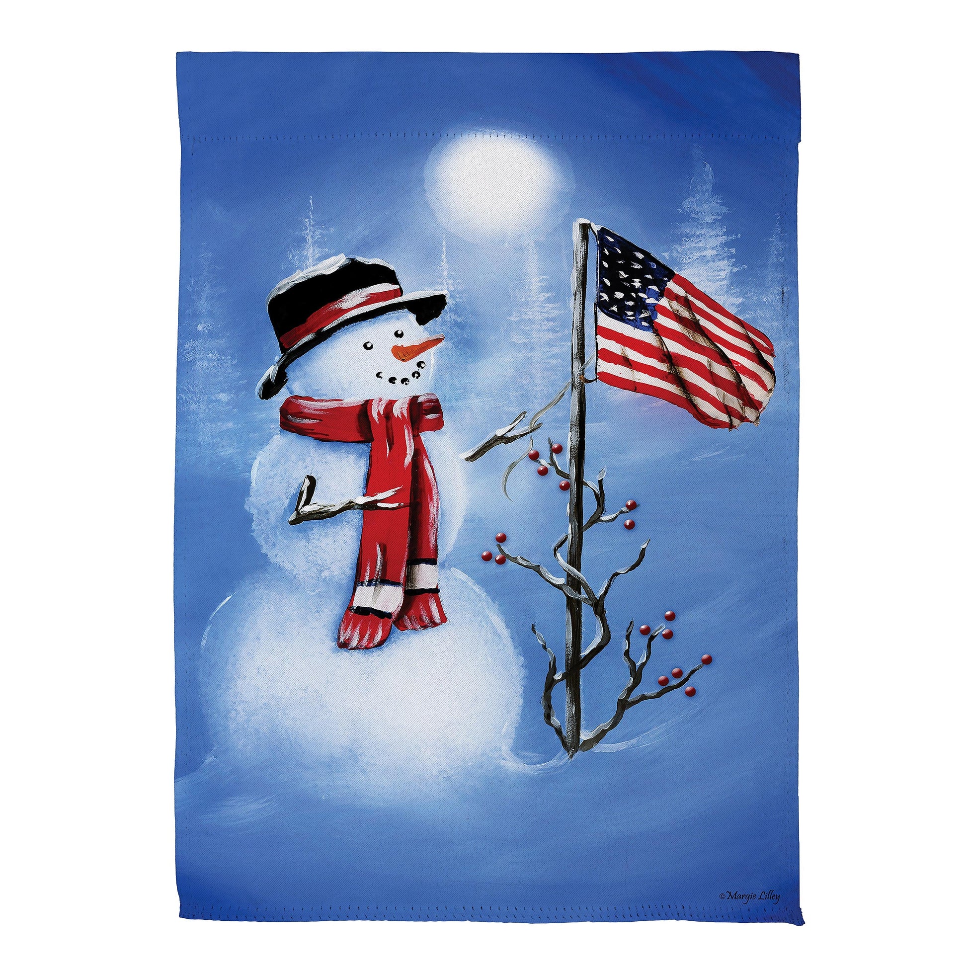 Patriotic Snowman Suede House Flag - Tampa Home & Garden Store
