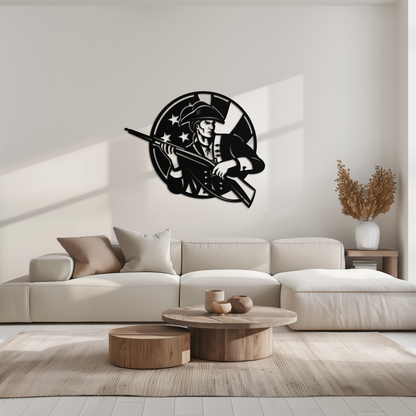 Patriotic Soldier Silhouette Metal Wall Art – Black Steel Military Home Decor- KAF508 - Tampa Home & Garden Store