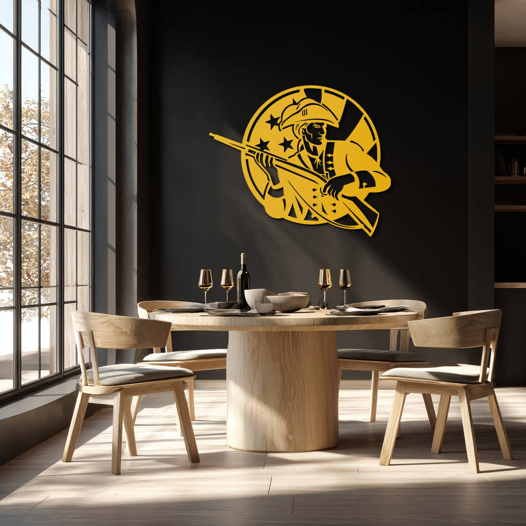 Patriotic Soldier Silhouette Metal Wall Art – Black Steel Military Home Decor- KAF508 - Tampa Home & Garden Store