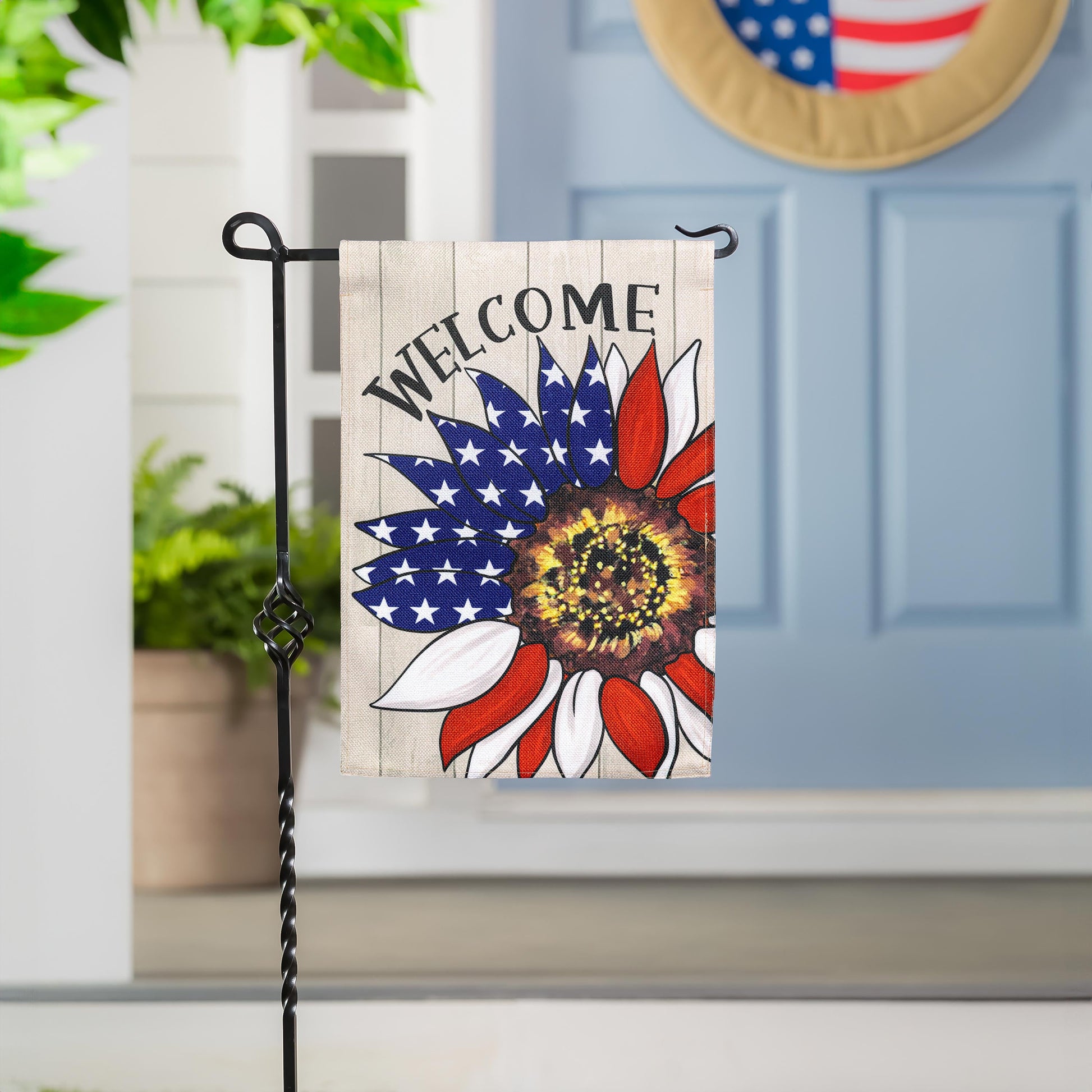 Patriotic Sunflower Burlap Garden Flag - Tampa Home & Garden Store
