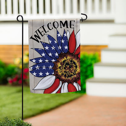 Patriotic Sunflower Burlap Garden Flag - Tampa Home & Garden Store