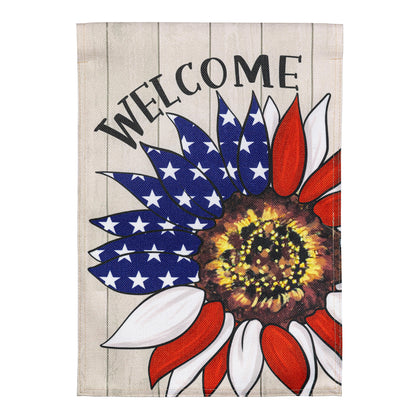 Patriotic Sunflower Burlap Garden Flag - Tampa Home & Garden Store