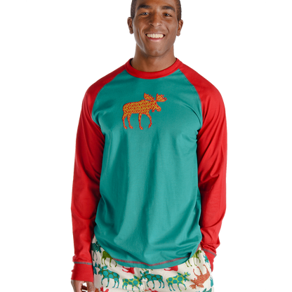 Pattern Moose Long Sleeve Tee - X-Small - Tampa Home & Garden Store