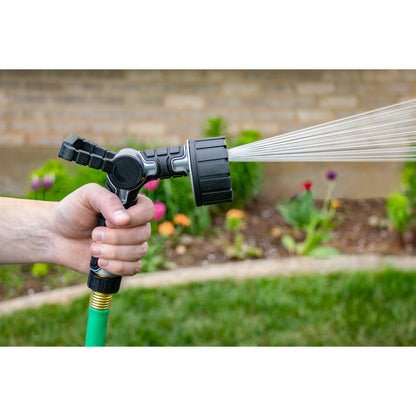Hose end Orbit Irrigation 6-pattern nozzle with swivel and firehose handle in black/gray on Tampa Home & Garden Store