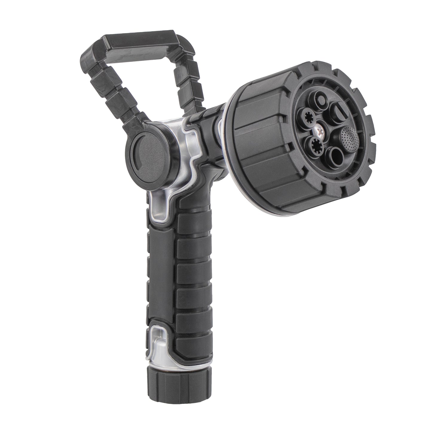 Hose End Orbit Irrigation black 6-Pattern Oversize Nozzle with Firehose Handle and Integrated Swivel on Tampa Home & Garden Store