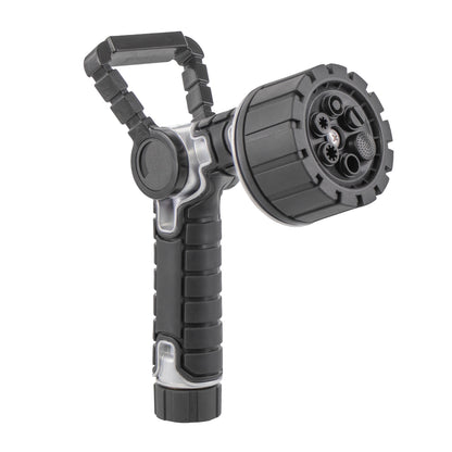 Hose End Orbit Irrigation black 6-Pattern Oversize Nozzle with Firehose Handle and Integrated Swivel on Tampa Home & Garden Store