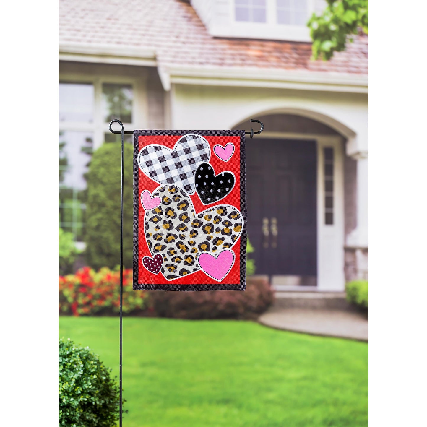 Patterned Hearts Garden Burlap Flag - Tampa Home & Garden Store