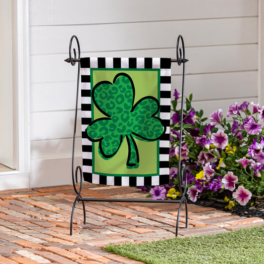 Patterned Shamrock Suede Garden Flag - Tampa Home & Garden Store