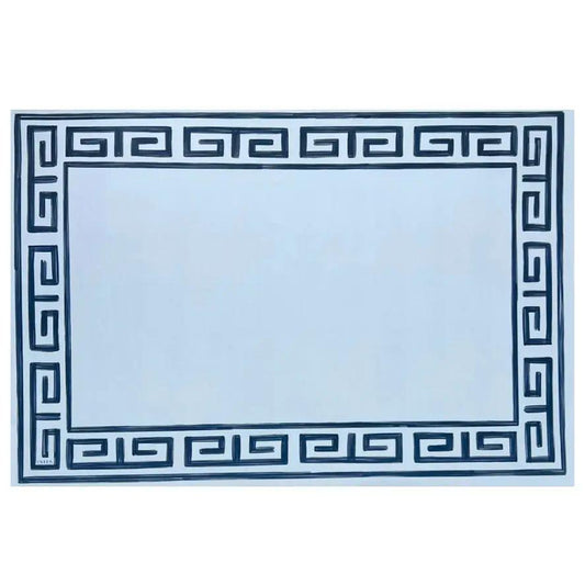 Pavilion Sky and Navy Greek Key paper placemat, light blue background on Tampa Home & Garden Store