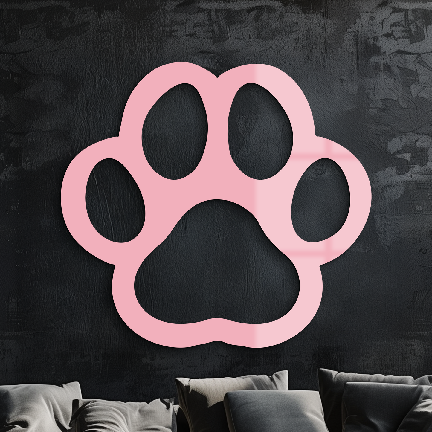 Paw Print Silhouette Metal Wall Art – Minimal Pet Lover Home Decor - KAFGP064 - Tampa Home & Garden Store