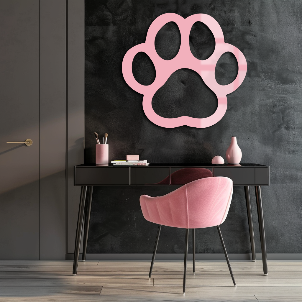 Paw Print Silhouette Metal Wall Art – Minimal Pet Lover Home Decor - KAFGP064 - Tampa Home & Garden Store