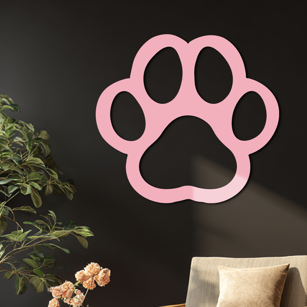 Paw Print Silhouette Metal Wall Art – Minimal Pet Lover Home Decor - KAFGP064 - Tampa Home & Garden Store