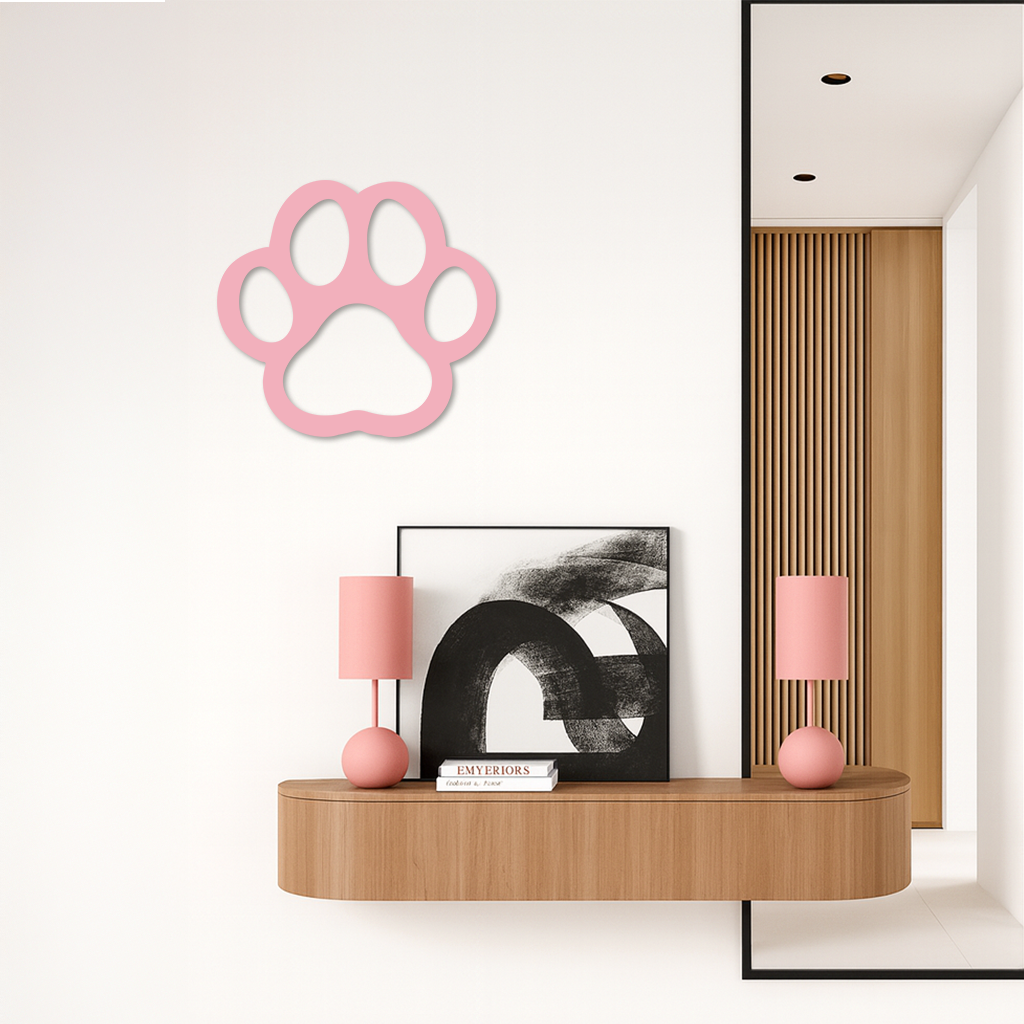 Paw Print Silhouette Metal Wall Art – Minimal Pet Lover Home Decor - KAFGP064 - Tampa Home & Garden Store