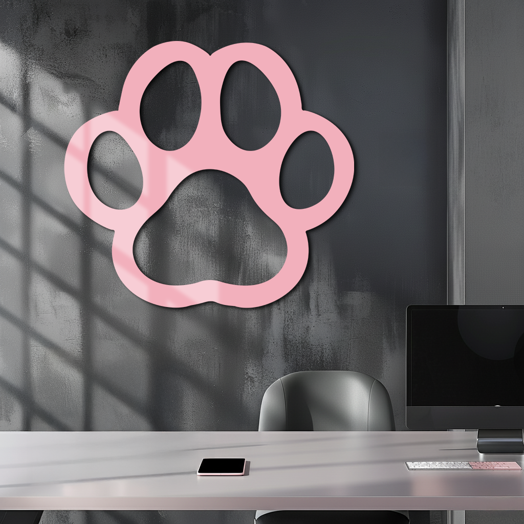 Paw Print Silhouette Metal Wall Art – Minimal Pet Lover Home Decor - KAFGP064 - Tampa Home & Garden Store