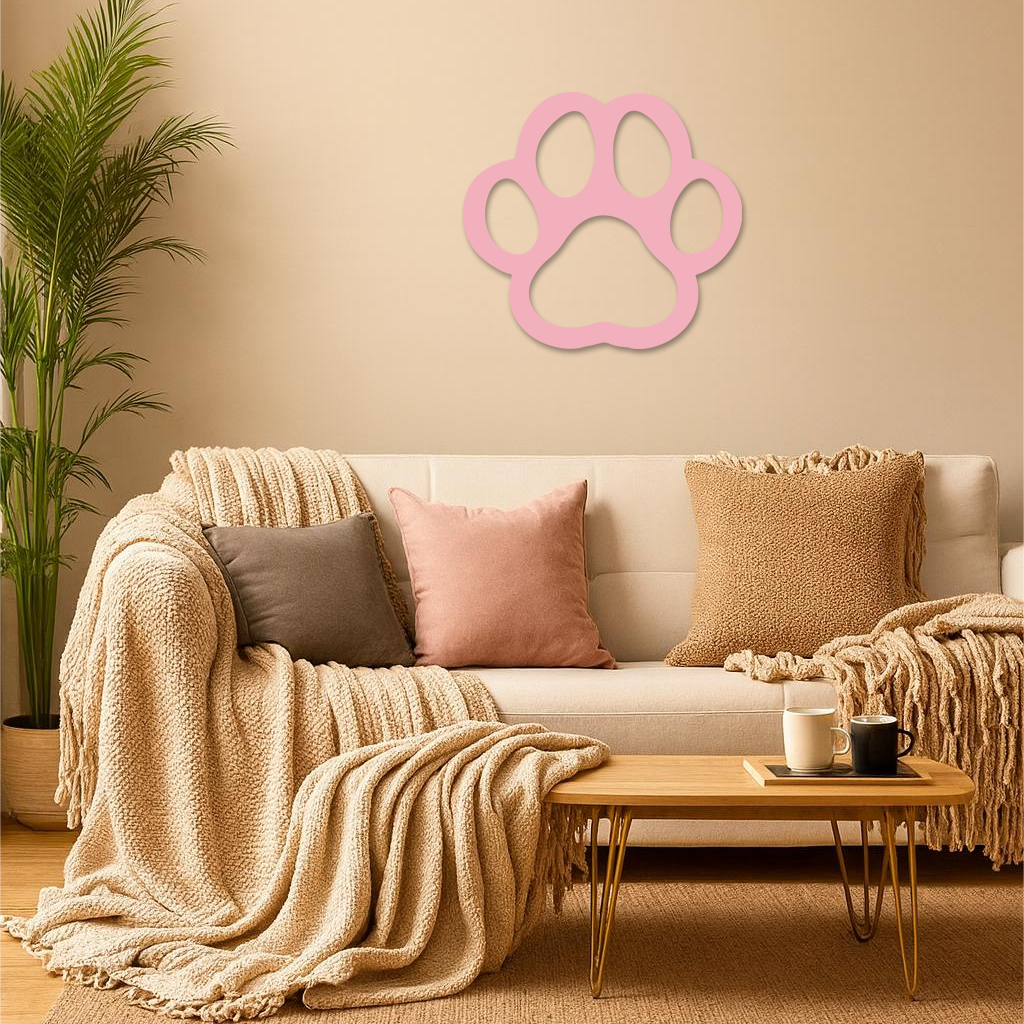 Paw Print Silhouette Metal Wall Art – Minimal Pet Lover Home Decor - KAFGP064 - Tampa Home & Garden Store