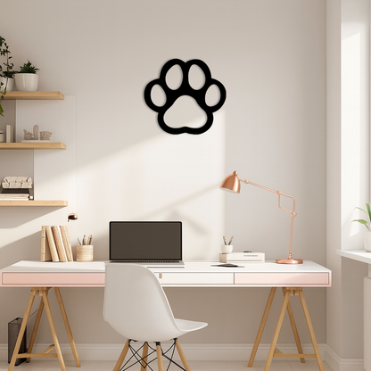 Paw Print Silhouette Metal Wall Art – Minimal Pet Lover Home Decor - KAFGP064 - Tampa Home & Garden Store