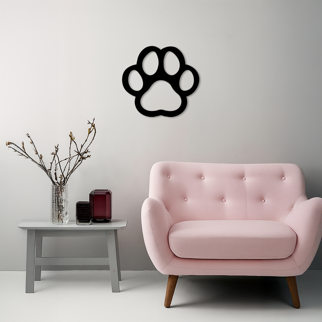 Paw Print Silhouette Metal Wall Art – Minimal Pet Lover Home Decor - KAFGP064 - Tampa Home & Garden Store