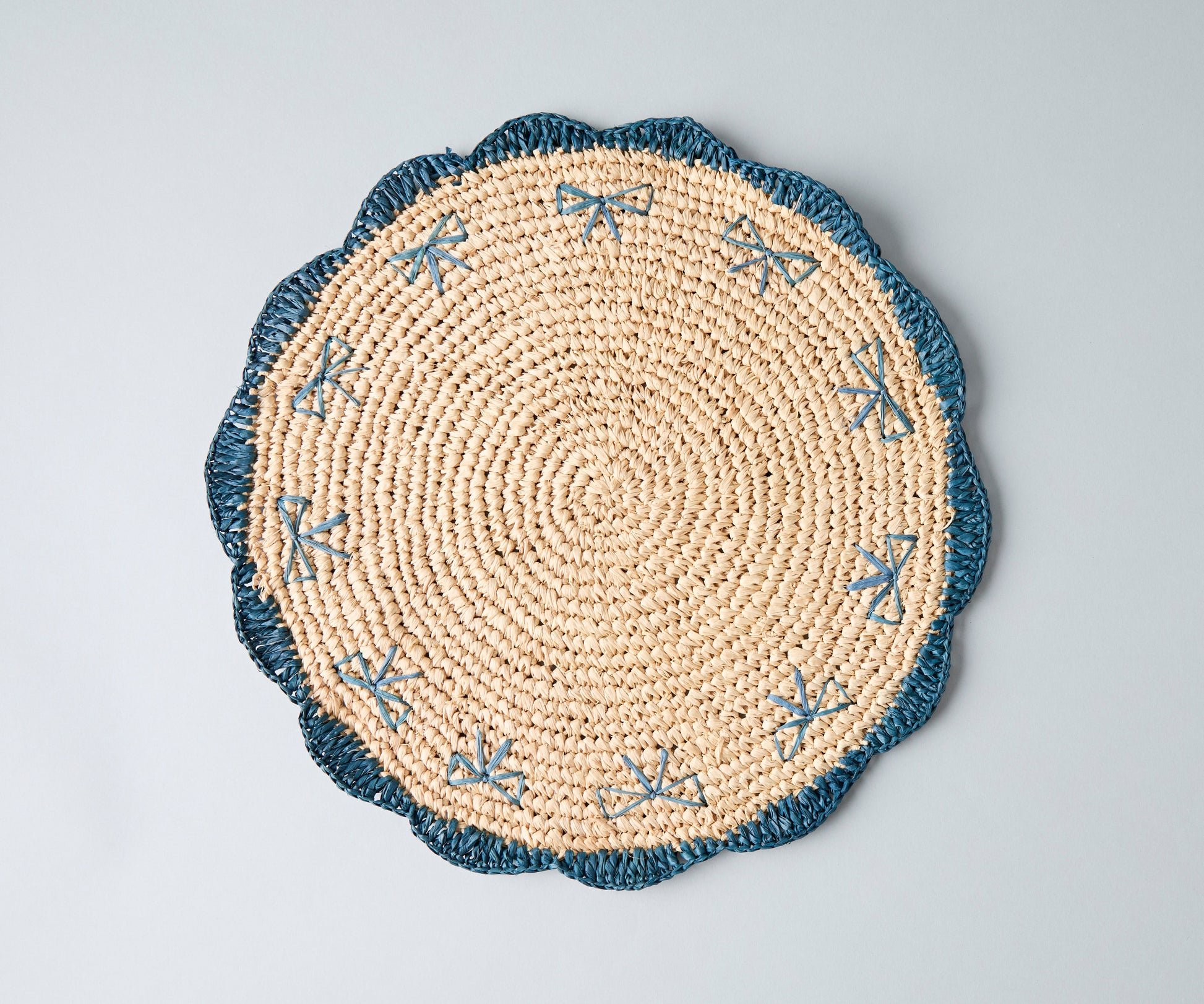 Payton James Handwoven Bow Placemats – Hand-Crocheted Raffia Palm Placemats – Unique Kitchen & Dining Table Decor – Handmade Tableware - Tampa Home & Garden Store
