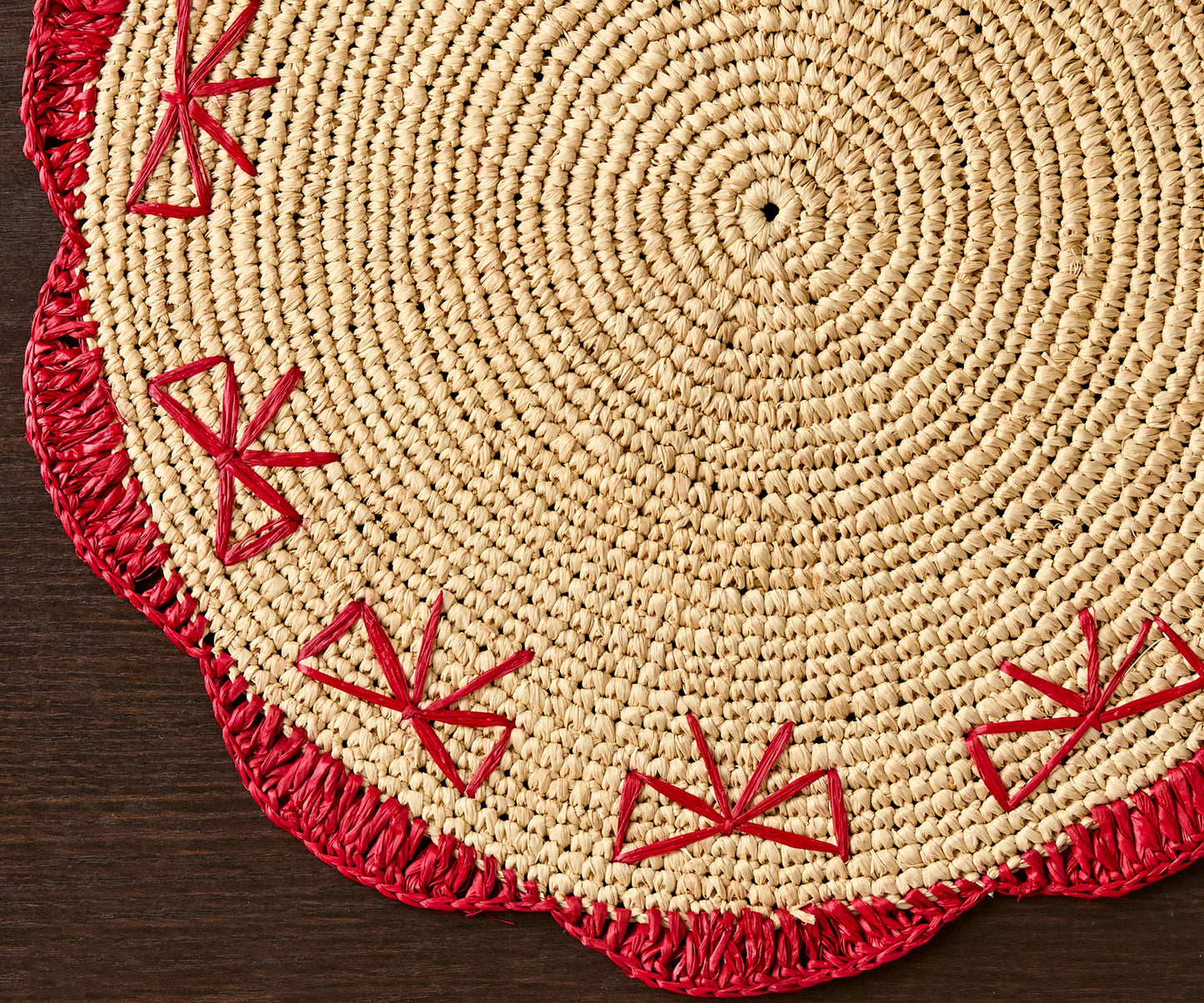 Payton James Handwoven Bow Placemats – Hand-Crocheted Raffia Palm Placemats – Unique Kitchen & Dining Table Decor – Handmade Tableware - Tampa Home & Garden Store