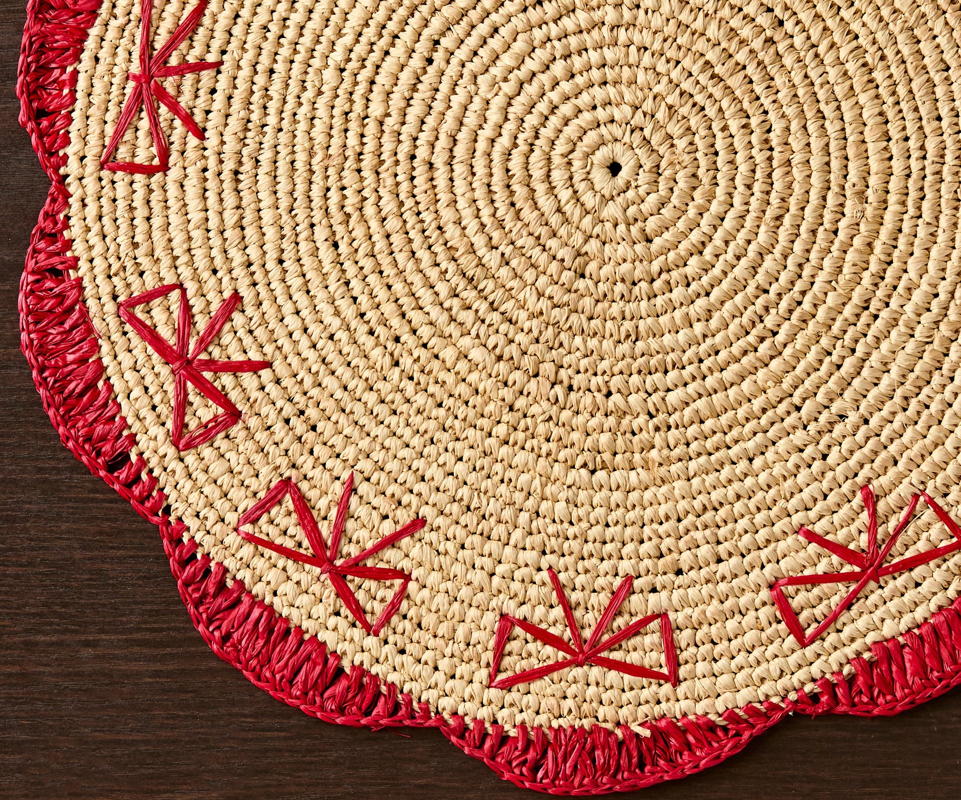 Payton James Handwoven Bow Placemats – Hand-Crocheted Raffia Palm Placemats – Unique Kitchen & Dining Table Decor – Handmade Tableware - Tampa Home & Garden Store