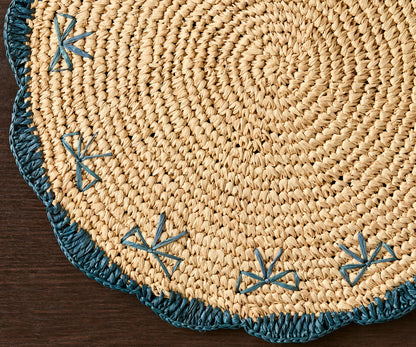 Payton James Handwoven Bow Placemats – Hand-Crocheted Raffia Palm Placemats – Unique Kitchen & Dining Table Decor – Handmade Tableware - Tampa Home & Garden Store