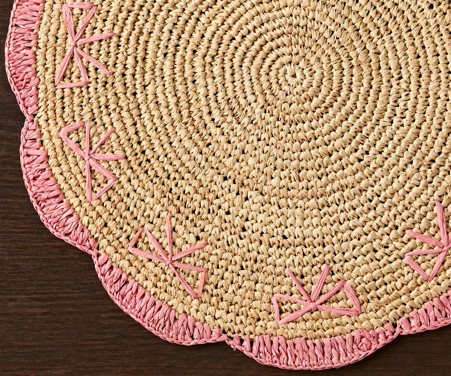 Payton James Handwoven Bow Placemats – Hand-Crocheted Raffia Palm Placemats – Unique Kitchen & Dining Table Decor – Handmade Tableware - Tampa Home & Garden Store