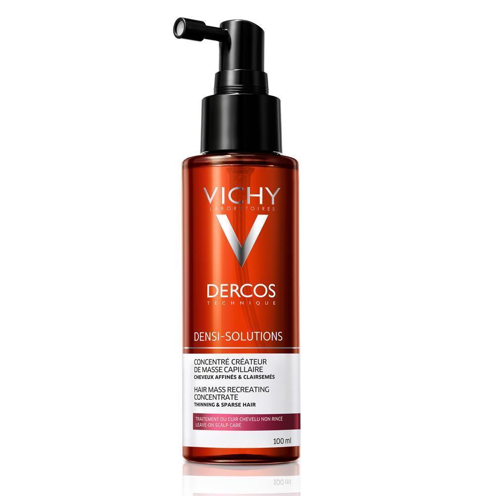 Vichy Dercos Densi-Solutions hair care serum bottle with black pump, amber-red 100 ml on Tampa Home & Garden Store
